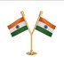 Picture of  Dual Indian Car Dashboard Flags 2 Inch x 3 Inch with A Plastic Liquid Chrome Base